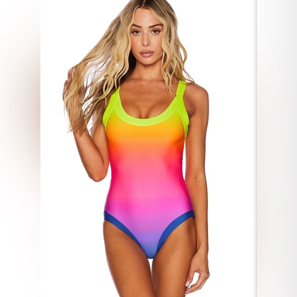 Beach Riot Other - NWT Beach Riot Linda One Piece Swimsuit Hyper Ocean Sunset size L